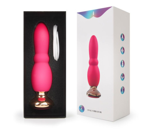 Розовый анальный вибромассажёр - 14,8 см.