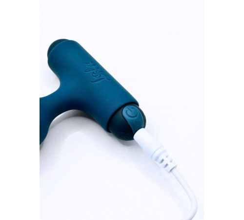 Бирюзовая анальная цепочка с перезаряжаемой вибропулей Excellence 2.0 - 15 см.