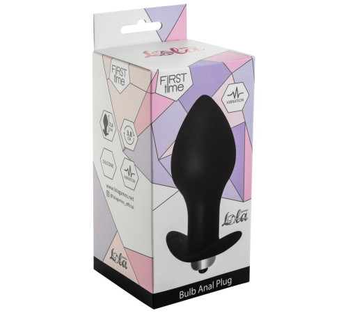 Чёрная анальная вибропробка Bulb Anal Plug - 10 см.