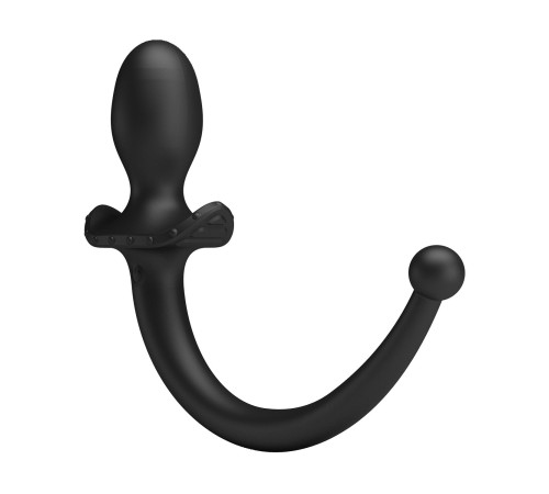 Черная анальная вибропробка с хвостом Anthony