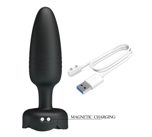 Черная анальная вибропробка с подсветкой Tarion - 12,5 см.