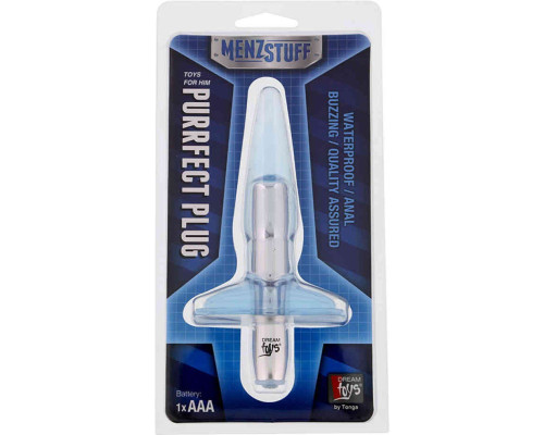 Заказать Голубая анальная пробка Purrfect Plug - 9,5 см.