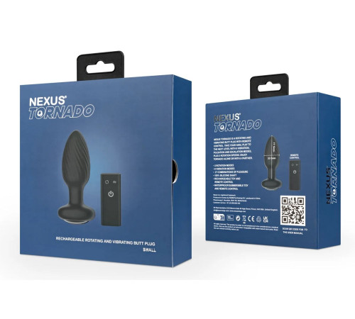 Черная анальная вибровтулка Nexus Tornado - 9,8 см.