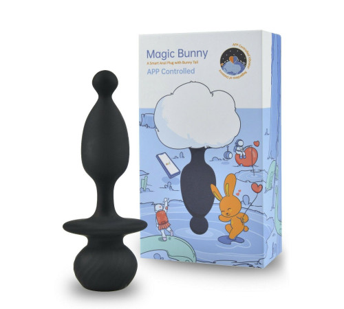 Черная анальная пробка с белым хвостиком Magic Bunny Черная анальная пробка с белым хвостиком Magic Bunny