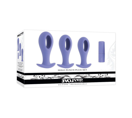 Набор из 3 анальных пробок с вибропулей Hole Punch Plug Set