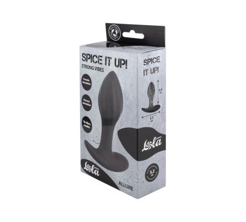 Черная перезаряжаемая анальная вибропробка Allure - 10,3 см.