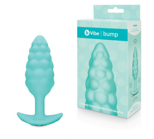 Мятный рельефный анальный виброплаг Bump - 12 см.
