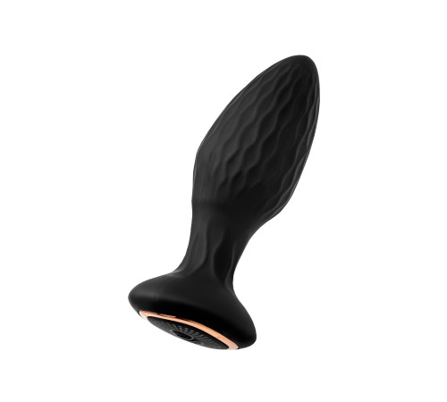Черная анальная вибровтулка Tucana с ротацией и управлением через приложение - 12 см.