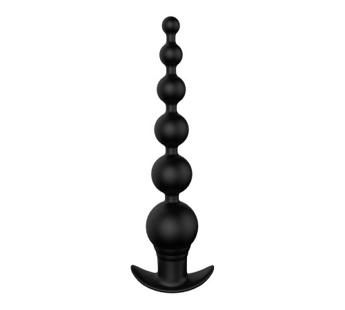Черный анальный вибромассажер REMOTE GRADUATING BEADS - 20,7 см.