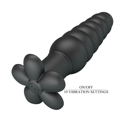 Черный анальный вибростимулятор Imron - 11 см.