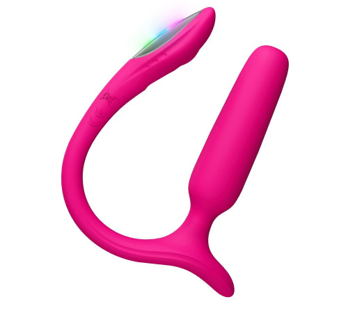 Розовый анальный вибратор с клиторальной стимуляцией Lush Anal