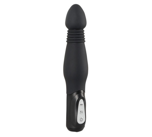 Чёрный анальный вибратор Thrusting Anal Vibe - 23,5 см.