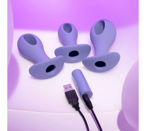 Набор из 3 анальных пробок с вибропулей Hole Punch Plug Set