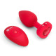 Заказать Красный анальный плаг с кристаллом-сердцем Vibrating Heart Shape Jewel Plug M-L