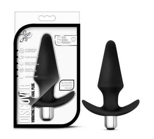 Чёрная  анальная вибропробка Luxe Discover - 12,7 см.