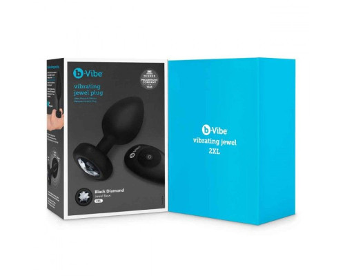 Заказать Черная вибропробка Vibrating Jewel Plug XXL - 12 см.