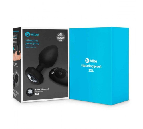 Черная вибропробка Vibrating Jewel Plug XXL - 12 см.