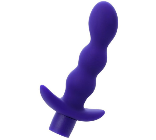 Синий анальный вибратор с загнутой головкой ADORE - 15 см.