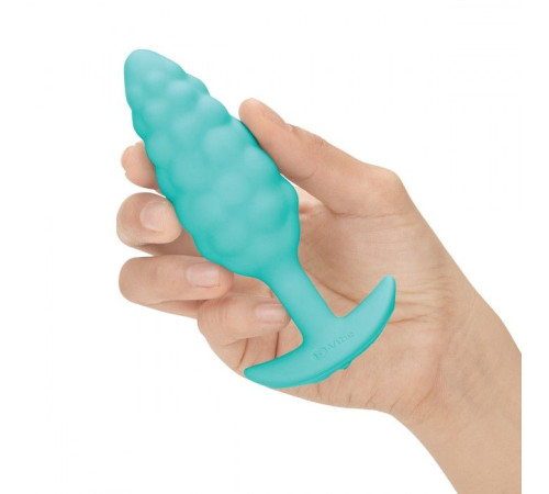 Мятный рельефный анальный виброплаг Bump - 12 см.