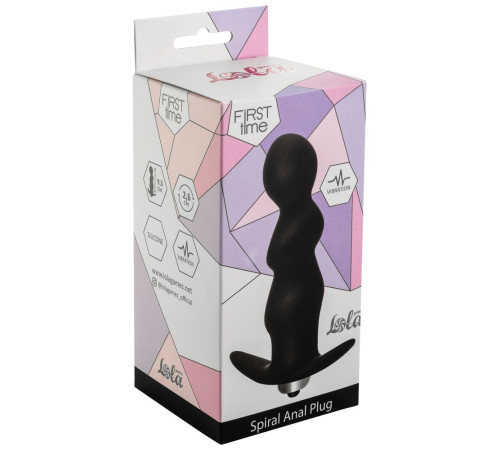 Чёрная фигурная анальная вибропробка Spiral Anal Plug - 12 см. Чёрная фигурная анальная вибропробка Spiral Anal Plug - 12 см.