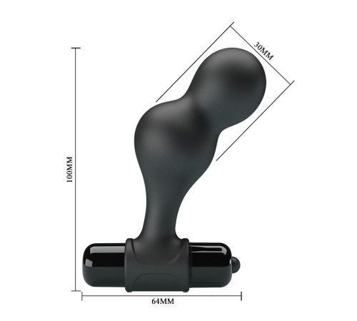 Черная анальная пробка с вибрацией Silicone Vibrating Anal Plug - 10 см.