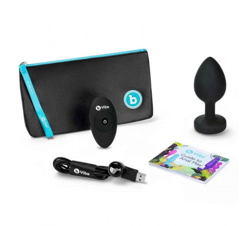 Черная вибропробка Vibrating Jewel Plug XXL - 12 см.