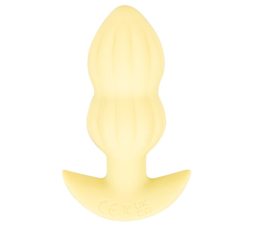 Желтая анальная пробка с вибрацией Cuties Vibrating Mini Butt Plug - 8 см.