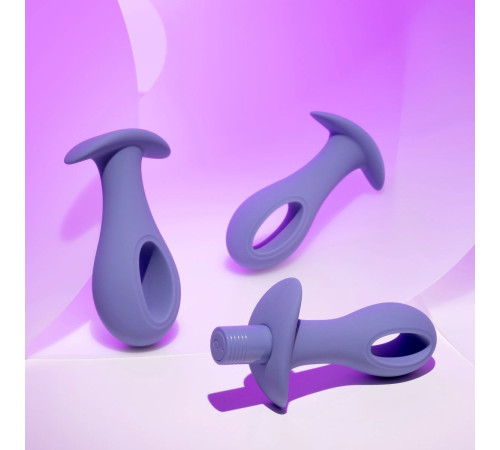 Набор из 3 анальных пробок с вибропулей Hole Punch Plug Set