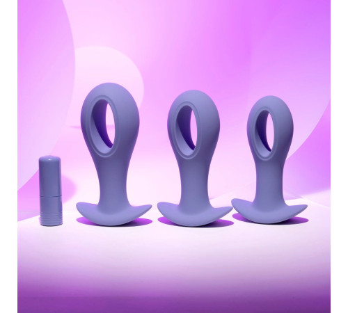 Набор из 3 анальных пробок с вибропулей Hole Punch Plug Set