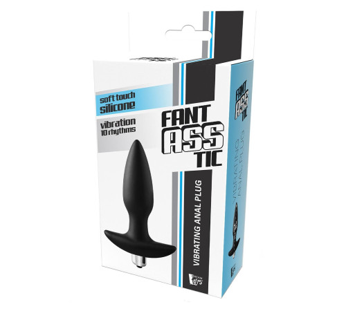 Черная анальная вибропробка FantASStic Vibrating Plug - 14 см.