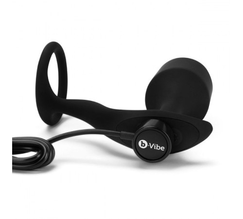 Черная анальная вибропробка с эрекционным кольцом Vibrating Snug Tug XL Черная анальная вибропробка с эрекционным кольцом Vibrating Snug Tug XL