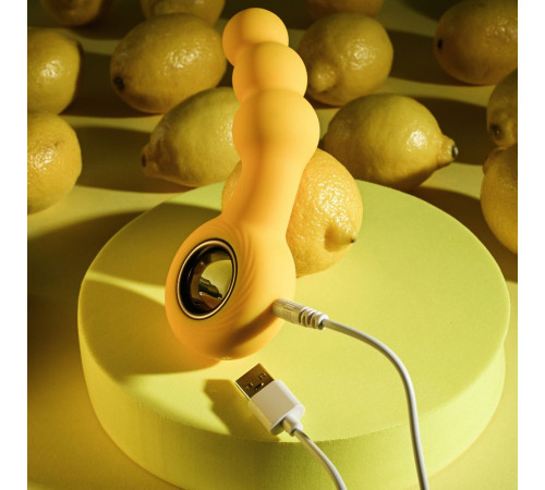 Желтая анальная вибропробка Bumble - 14,9 см.