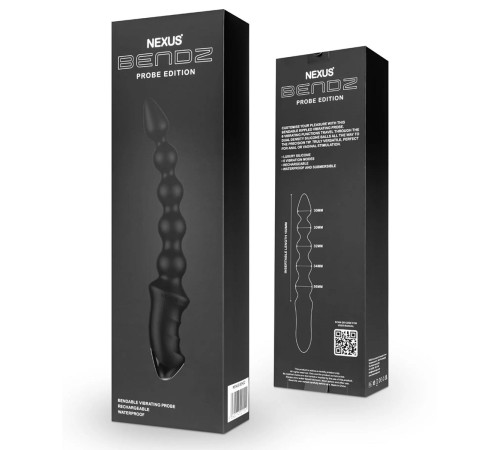 Черный гибкий вибростимулятор Nexus Bendz - 29,2 см.