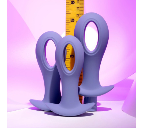 Набор из 3 анальных пробок с вибропулей Hole Punch Plug Set