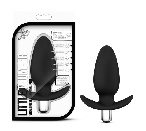 Чёрная вибропробка Luxe Little Thumper - 12 см.