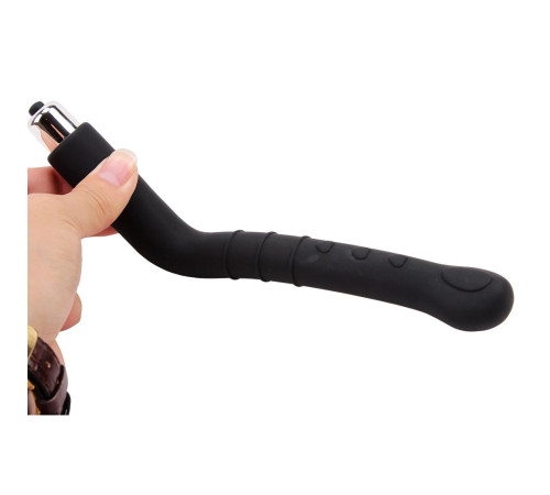 Черный анальный вибратор Rectal Reacher Vibe - 25 см.