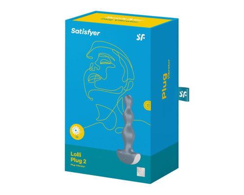 Заказать Серая анальная пробка с вибрацией Lolli Plug 2 - 14 см.