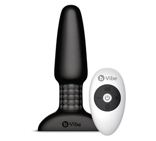 Чёрная вибровтулка с ротацией шариков RIMMING REMOTE CONTROL PLUG BLACK - 15,2 см. Чёрная вибровтулка с ротацией шариков RIMMING REMOTE CONTROL PLUG BLACK - 15,2 см.