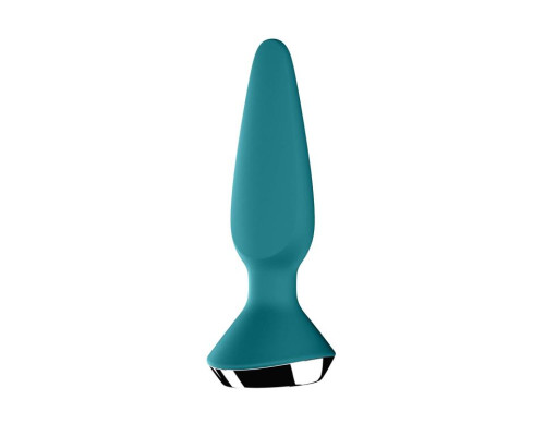 Заказать Бирюзовая анальная пробка с вибрацией Satisfyer Plug-ilicious 1 - 13,5 см.