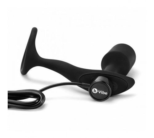Черная анальная вибропробка с эрекционным кольцом Vibrating Snug   Tug M