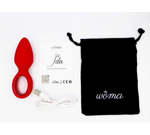 Красная анальная вибропробка Ida - 11,5 см.