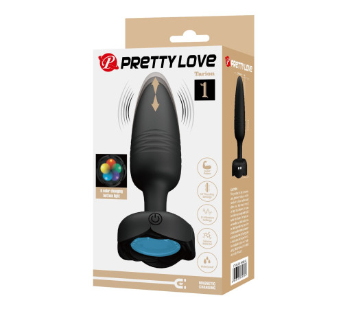 Черная анальная вибропробка с подсветкой Tarion - 12,5 см.