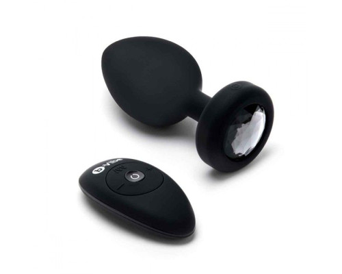 Заказать Черная вибропробка Vibrating Jewel Plug XXL - 12 см.