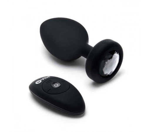Черная вибропробка Vibrating Jewel Plug XXL - 12 см.