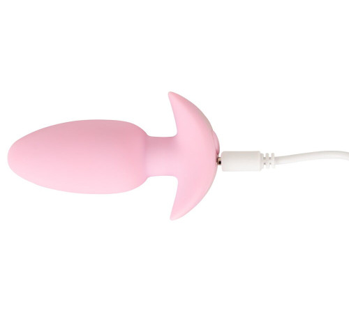 Розовая анальная пробка с вибрацией Cuties Vibrating Mini Butt Plug - 8 см.
