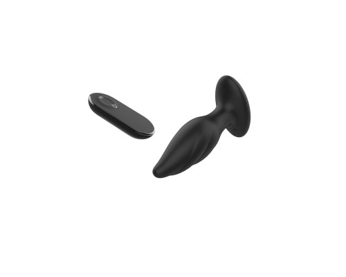 Заказать Черная анальная вибропробка Angelina Remote Rotating Plug - 14 см.