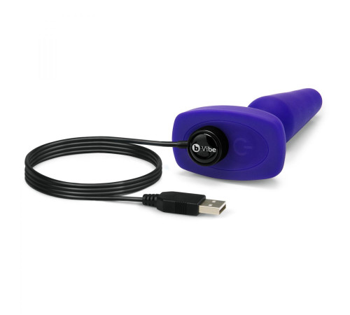 Фиолетовая анальная вибропробка с 3 источниками вибрации TRIO REMOTE CONTROL PLUG  PURPLE - 13,5 см.
