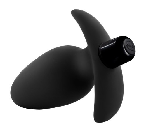 Черная анальная вибропробка Silicone Saddle Plug - 12,1 см.