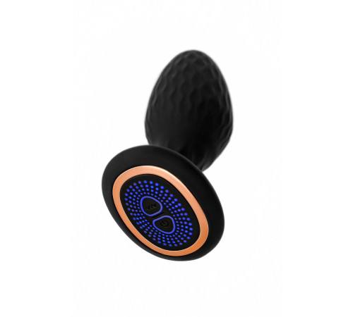 Черная анальная вибровтулка Tucana с ротацией и управлением через приложение - 12 см.