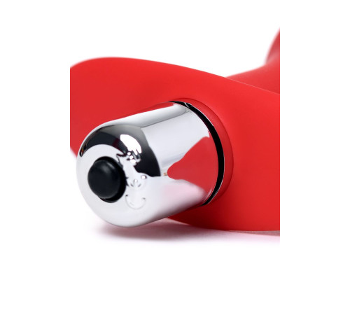 Красная анальная вибровтулка Glam - 9,7 см.